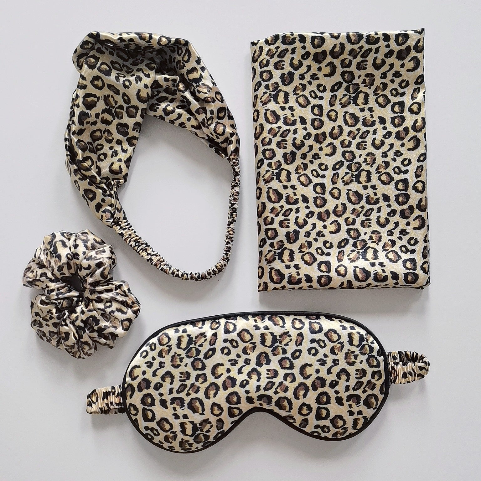 Artificial Silk Eye Mask Four-piece Pillowcase
