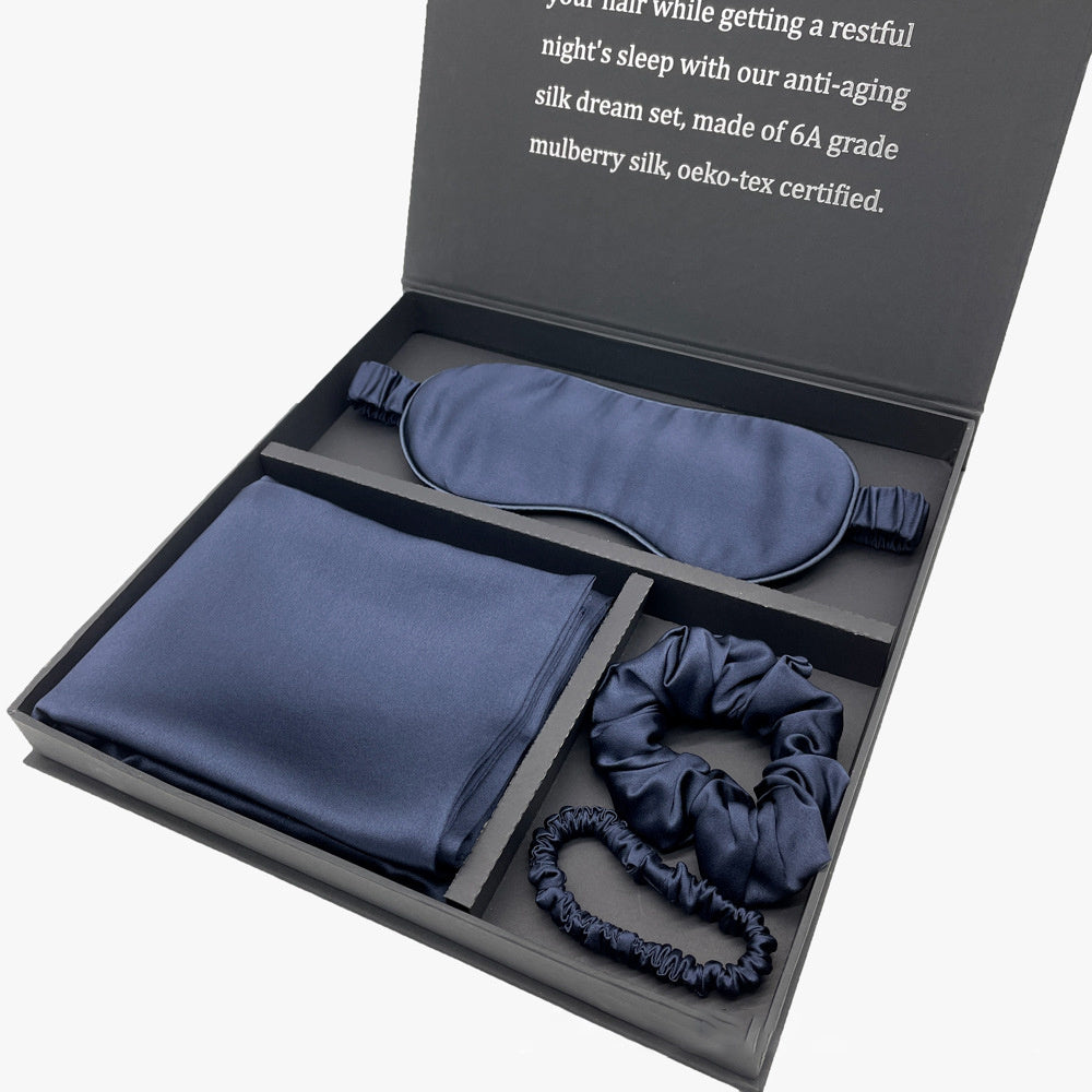 Ladies Hair Tie Shading Silk Eye Mask Zipper Envelope Pillow Case