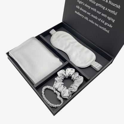 Ladies Hair Tie Shading Silk Eye Mask Zipper Envelope Pillow Case